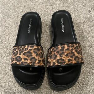 Donald J. Pliner Black and Leopard Sandals